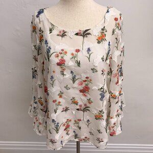 For Cynthia Bell‎ Sleeve Floral Top size large